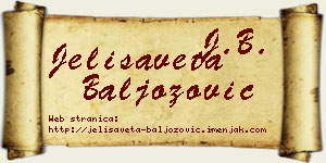 Jelisaveta Baljozović vizit kartica